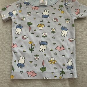 miffy Light Lavender Short Sleeve Tee with Bunny & Garden Print